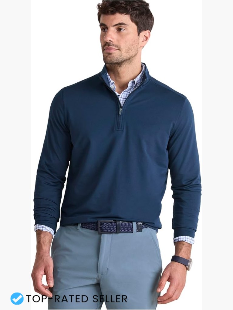 Men's Clubhouse Performance Quarter-Zip Pullover Upf 50+ 4-Way Stretch